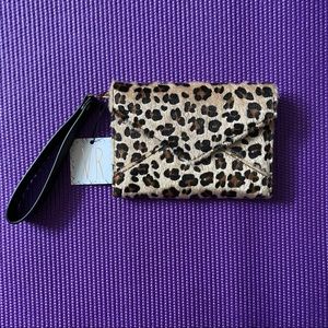 NWT Leopard Print Envelope Wristlet